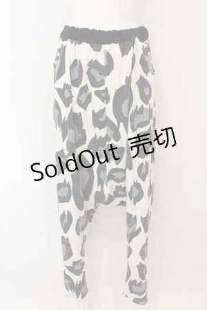 画像: SUPER LOVERS / レオパードサルエルパンツ  ホワイト×ブラック×グレー O-25-01-13-063-PU-PA-IG-ZT277