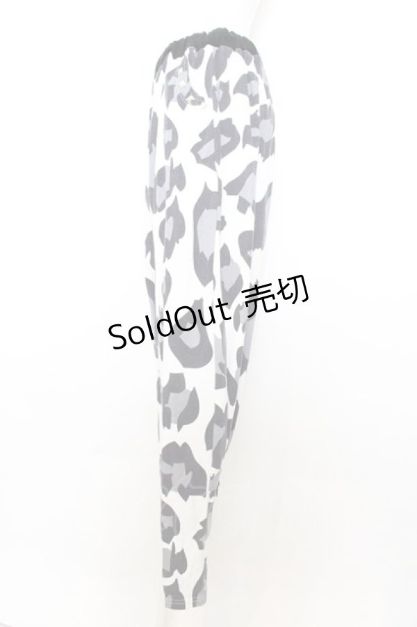 画像2: SUPER LOVERS / レオパードサルエルパンツ  ホワイト×ブラック×グレー O-25-01-13-063-PU-PA-IG-ZT277 (2)