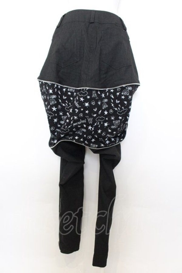 画像3: PEACE NOW / ピンストライプジップサルエルパンツ M ブラック O-25-01-13-065-PU-PA-IG-ZI (3)