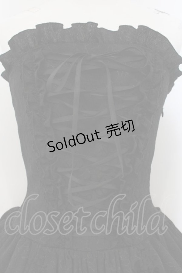 画像2: ATELIER PIERROT / バッスルコルセットワンピース（ちりめん）  ブラック O-25-01-13-010-EL-OP-IG-OS (2)