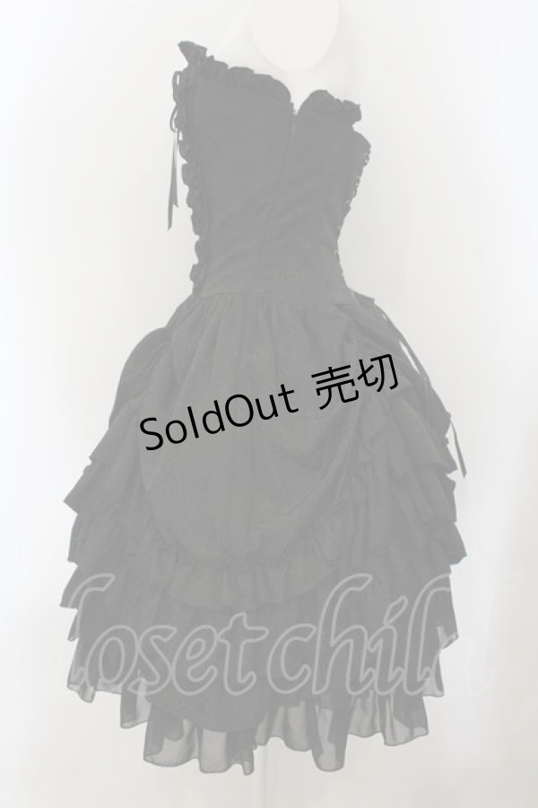 画像3: ATELIER PIERROT / バッスルコルセットワンピース（ちりめん）  ブラック O-25-01-13-010-EL-OP-IG-OS (3)