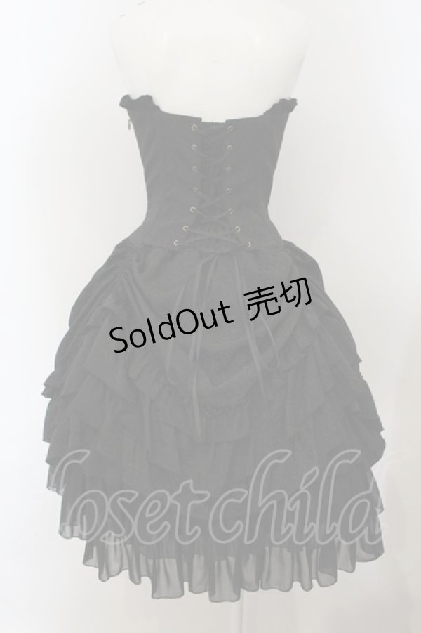 画像4: ATELIER PIERROT / バッスルコルセットワンピース（ちりめん）  ブラック O-25-01-13-010-EL-OP-IG-OS (4)