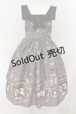 画像: ALICE and the PIRATES / Dual face 〜phantom and truth〜柄ジャンパースカートII  ブラウン O-25-01-18-002-PA-OP-IG-OS