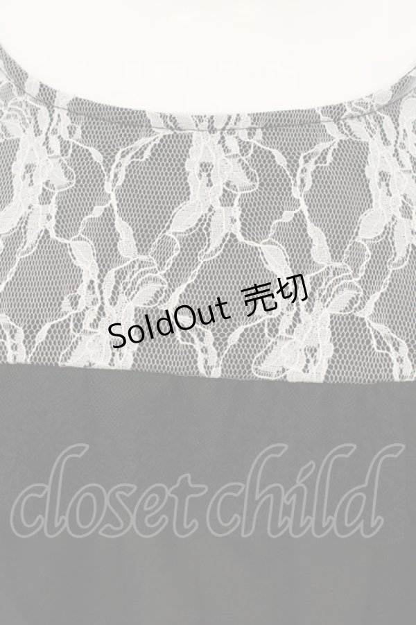 画像2: axes femme / レース配色Aラインワンピース M クロ O-25-01-18-023-AX-OP-IG-OS (2)