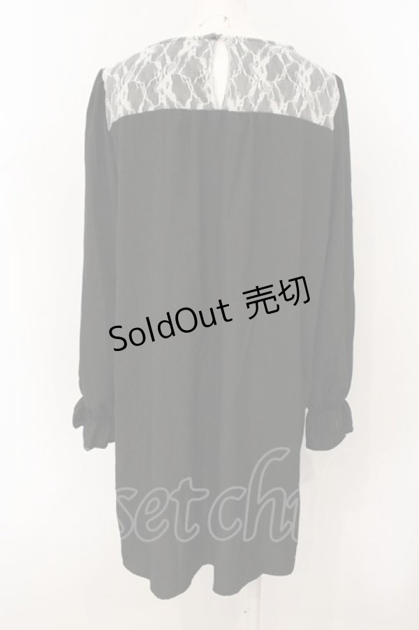 画像3: axes femme / レース配色Aラインワンピース M クロ O-25-01-18-023-AX-OP-IG-OS (3)