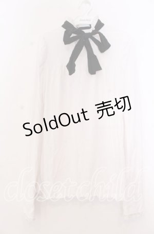 画像: PUTUMAYO / リボンタイデザインカットソー  ホワイト×ブラック O-25-11-19-026-PT-TO-IG-OS