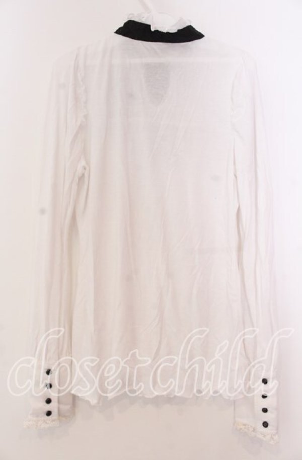 画像2: PUTUMAYO / リボンタイデザインカットソー  ホワイト×ブラック O-25-11-19-026-PT-TO-IG-OS (2)