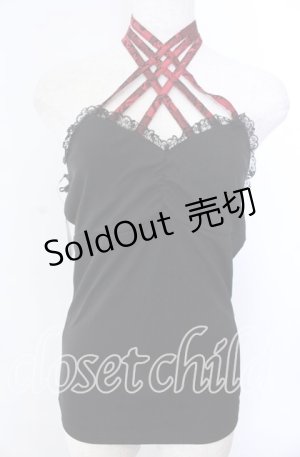 画像: Qutie Frash / クロスキャミ  ブラック×レッド O-25-11-19-027-QU-TO-IG-OS