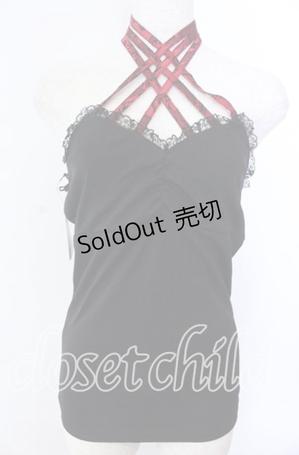 画像1: Qutie Frash / クロスキャミ  ブラック×レッド O-25-11-19-027-QU-TO-IG-OS (1)