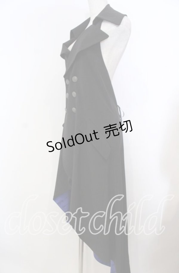 画像2: Moi-meme-Moitie / 後ろ編み上げ燕尾ジレ Man ブラック O-25-11-19-033-MO-JA-IG-OS (2)