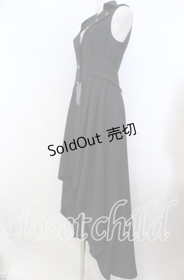 画像2: Moi-meme-Moitie / 衿ボタンフィッシュテールジレ 9号 ブラック O-25-11-19-034-MO-OP-IG-OS (2)