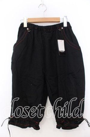 画像: Deorart / ステッチハーフパンツ ｆ ブラック×レッド O-25-11-19-036-PU-PA-IG-OS