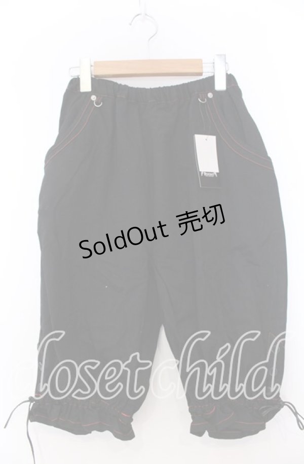 画像1: 【SALE】Deorart / ステッチハーフパンツ ｆ ブラック×レッド O-25-11-19-036-PU-PA-IG-ZT036 (1)