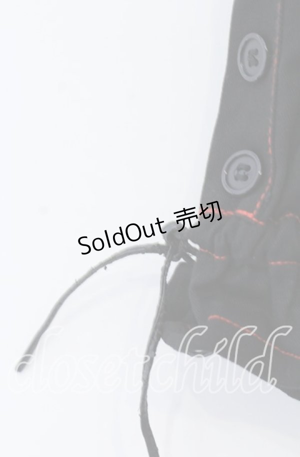 画像2: 【SALE】Deorart / ステッチハーフパンツ ｆ ブラック×レッド O-25-11-19-036-PU-PA-IG-ZT036 (2)