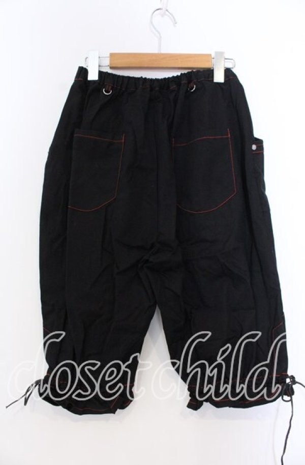 画像3: Deorart / ステッチハーフパンツ ｆ ブラック×レッド O-25-11-19-036-PU-PA-IG-ZT036 (3)