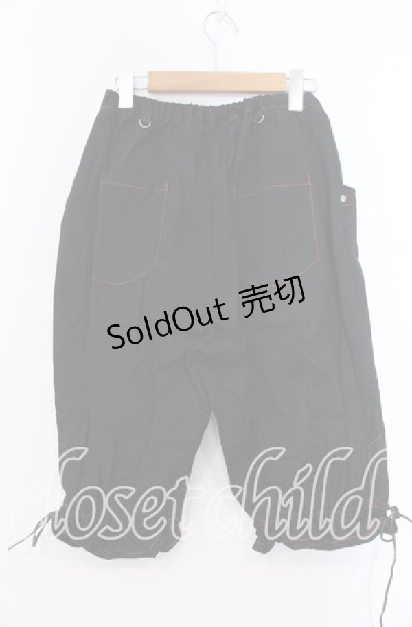 画像3: 【SALE】Deorart / ステッチハーフパンツ ｆ ブラック×レッド O-25-11-19-036-PU-PA-IG-ZT036 (3)