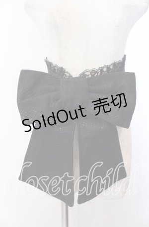 画像: Qutie Frash / ラメリボン帯コルセット  ブラック O-25-11-19-040-QU-TO-IG-OS