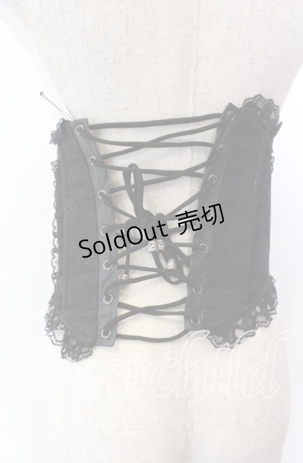 画像2: Qutie Frash / ラメリボン帯コルセット  ブラック O-25-11-19-040-QU-TO-IG-OS (2)