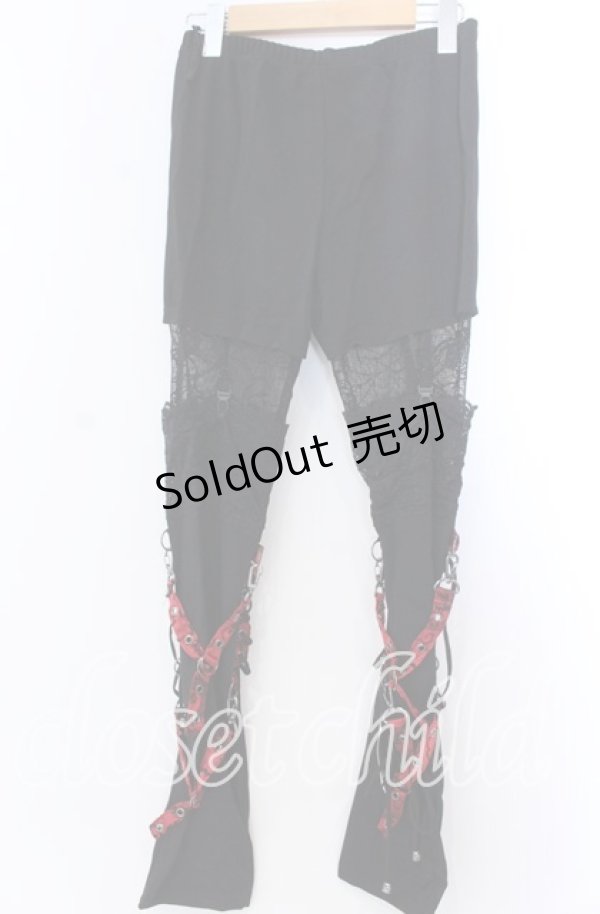 画像2: Qutie Frash / フェイクガーターインナーパンツ  ブラック×レッド O-25-11-19-041-QU-PA-IG-ZT164 (2)