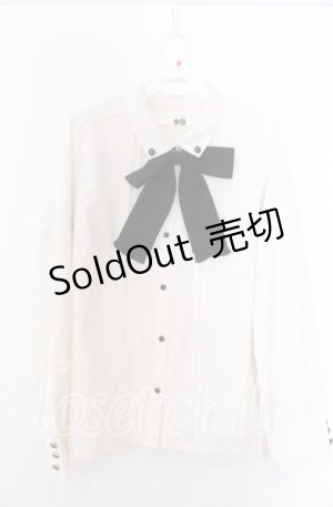 画像: axes femme / リボンタイ付プチフリルブラウス L キナリ O-25-11-19-046-AX-BL-OW-OS