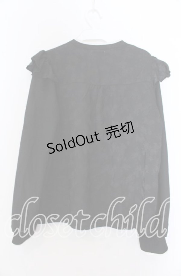 画像2: axes femme / チャイナ釦ジャカードブラウス F クロ O-25-11-19-048-AX-BL-OW-OS (2)