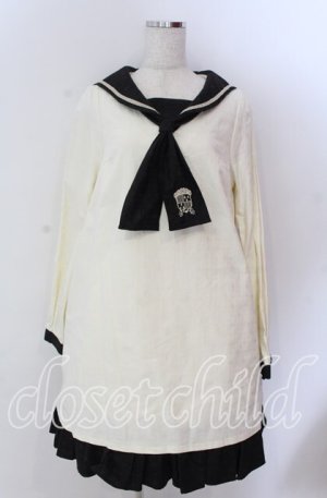 画像: PUTUMAYO / テイルズオブベルセリアコラボ　ライフィセット・セーラーワンピ  ホワイト×ブラック O-25-11-19-007-PT-OP-IG-OS
