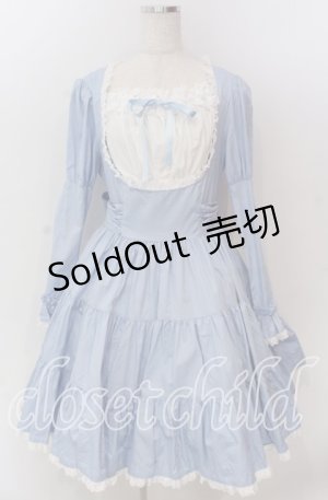 画像: metamorphose / 胸切りかえティアードワンピース  サックス O-25-11-19-012-ME-OP-IG-OS