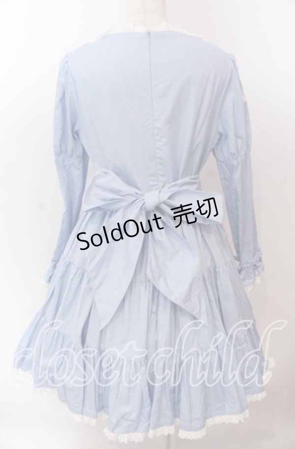 画像3: metamorphose / 胸切りかえティアードワンピース  サックス O-25-11-19-012-ME-OP-IG-OS (3)