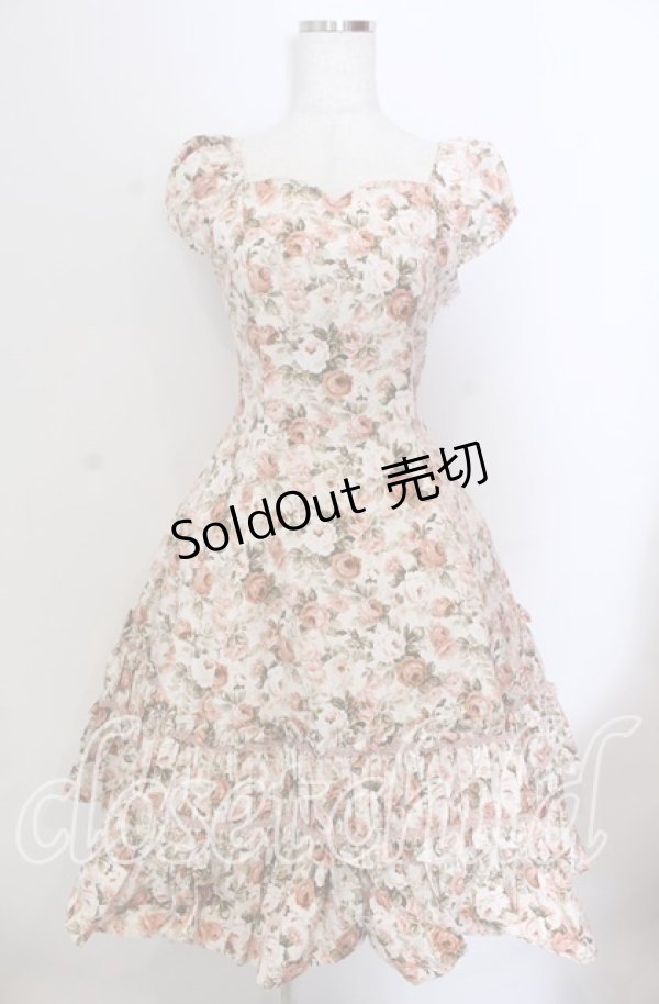 画像1: Mary Magdalene / エグランティーヌワンピース  生成り×ピンク O-25-11-19-013-CL-OP-IG-OS (1)