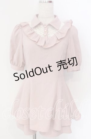 画像: Secret Honey / デコルテレース半袖セットアップ  ピンク O-25-11-19-003-CA-OP-IG-OS