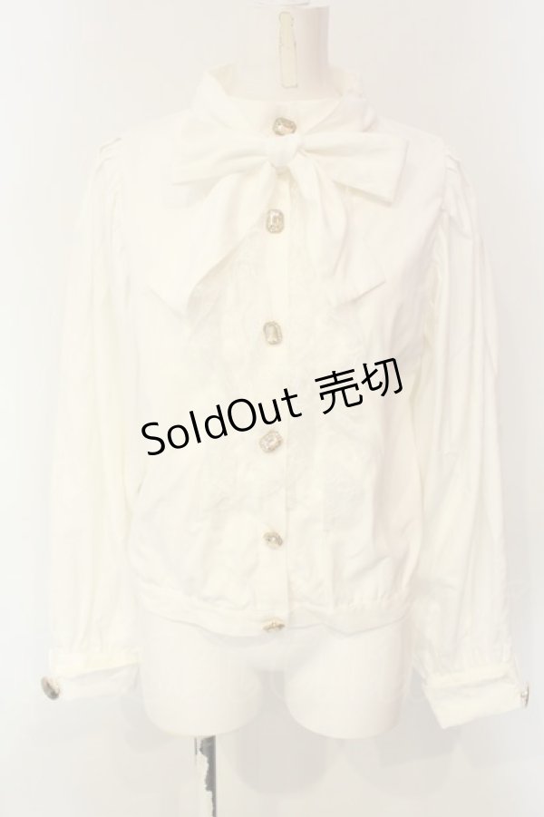 画像1: Swankiss / classic ribbon B/L ブラウス  シロ O-25-01-20-021-CA-BL-IG-OS (1)