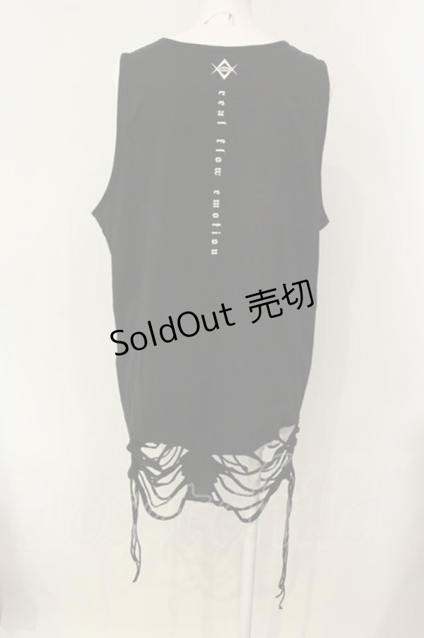 画像3: REFLEM / ダメージデザインタンクトップ F ブラック O-25-01-21-057-PU-TO-OW-ZT280 (3)