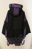 画像3: REFLEM / サイバー切り替えボリュームネック半袖ジャージパーカー F ブラック×パープル O-25-01-21-076-PU-TO-OW-ZT441 (3)