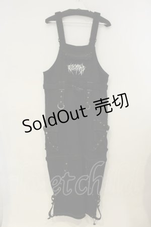 画像: REFLEM / 2WAYボンテージスウェットカーゴオーバーオール F ブラック O-25-01-21-088-PU-OP-OW-ZT441