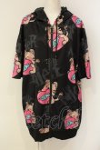 画像1: NieR Clothing / HALF SLEEVE ZIP OUTER パーカー  ハートミケ ブラック O-25-01-23-058-PU-TO-IG-ZT280 (1)
