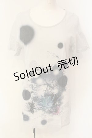 画像: GADGET GROW / フラワープリントTシャツ M オフホワイト×ブルー系 O-25-01-23-069-GO-TS-IG-OS