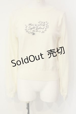 画像: axes femme POETIQUE / フラワーロゴ刺繍ニットプルオーバー M アイボリー O-25-01-23-022-AX-TO-IG-OS