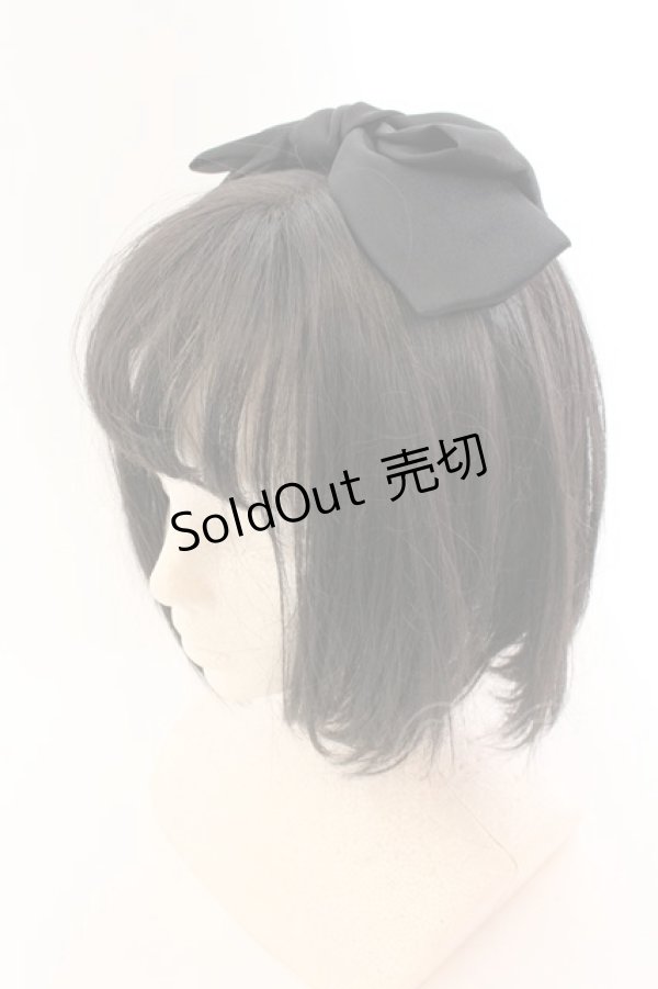 画像1: axes femme / サテンリボンカチューシャ  クロ O-25-01-24-012-AX-AC-OW-OS (1)