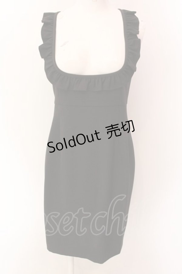 画像1: 【SALE】EATME / ハイウエストフリルジャンパースカート M クロ O-25-01-25-066-LO-OP-OW-ZT091 (1)