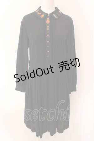 画像: Jane Marple Dans Le Salon / Royal chocolate EMB dormitory dress ドレス M クロ O-25-01-25-082-JM-OP-IG-OS
