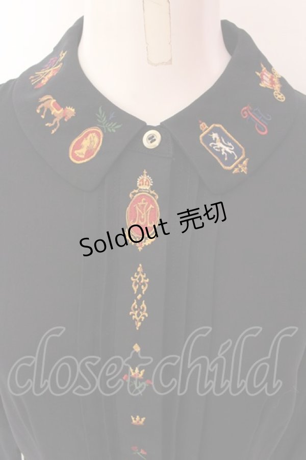 画像2: Jane Marple Dans Le Salon / Royal chocolate EMB dormitory dress ドレス M クロ O-25-01-25-082-JM-OP-IG-OS (2)