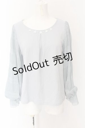 画像: axes femme / ギャザー袖切替トップス M ブルー O-25-01-26-052-AX-TO-OW-OS
