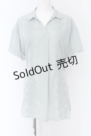 画像: axes femme / レース配色開襟シャツ M ミントグリーン O-25-01-26-075-AX-TO-OW-OS