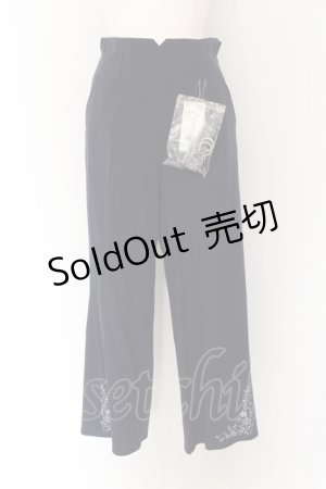 画像: axes femme / 裾刺繍麻調パンツ M コン O-25-01-26-085-AX-PA-OW-ZY