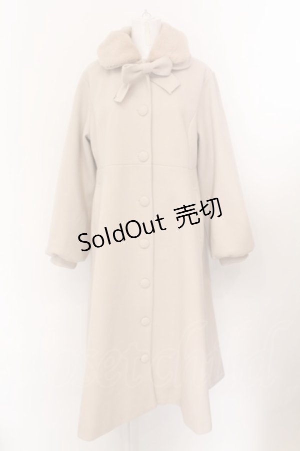 画像1: m petit by misako / AM*リボンコート L アイボリー O-25-01-26-086-LO-JA-IG-ZT-C039 (1)