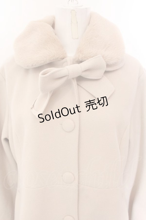 画像2: m petit by misako / AM*リボンコート L アイボリー O-25-01-26-086-LO-JA-IG-ZT-C039 (2)