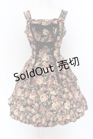 画像: Moi-meme-Moitie / 薔薇ダブルリボンジャンパースカート 2 ベージュ×ブラック O-25-01-26-089-MO-OP-IG-OS