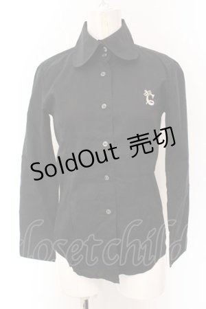 画像: CHOICE / 刺繍高襟ブラウス  ブラック O-25-01-26-093-PU-BL-IG-OS