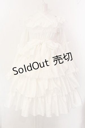 画像: Vallee lys / Coquelicot Dress midi length Jacquard  ホワイト O-25-01-26-010-GO-OP-OW-OS