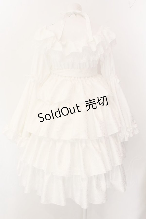画像5: Vallee lys / Coquelicot Dress midi length Jacquard  ホワイト O-25-01-26-010-GO-OP-OW-OS (5)